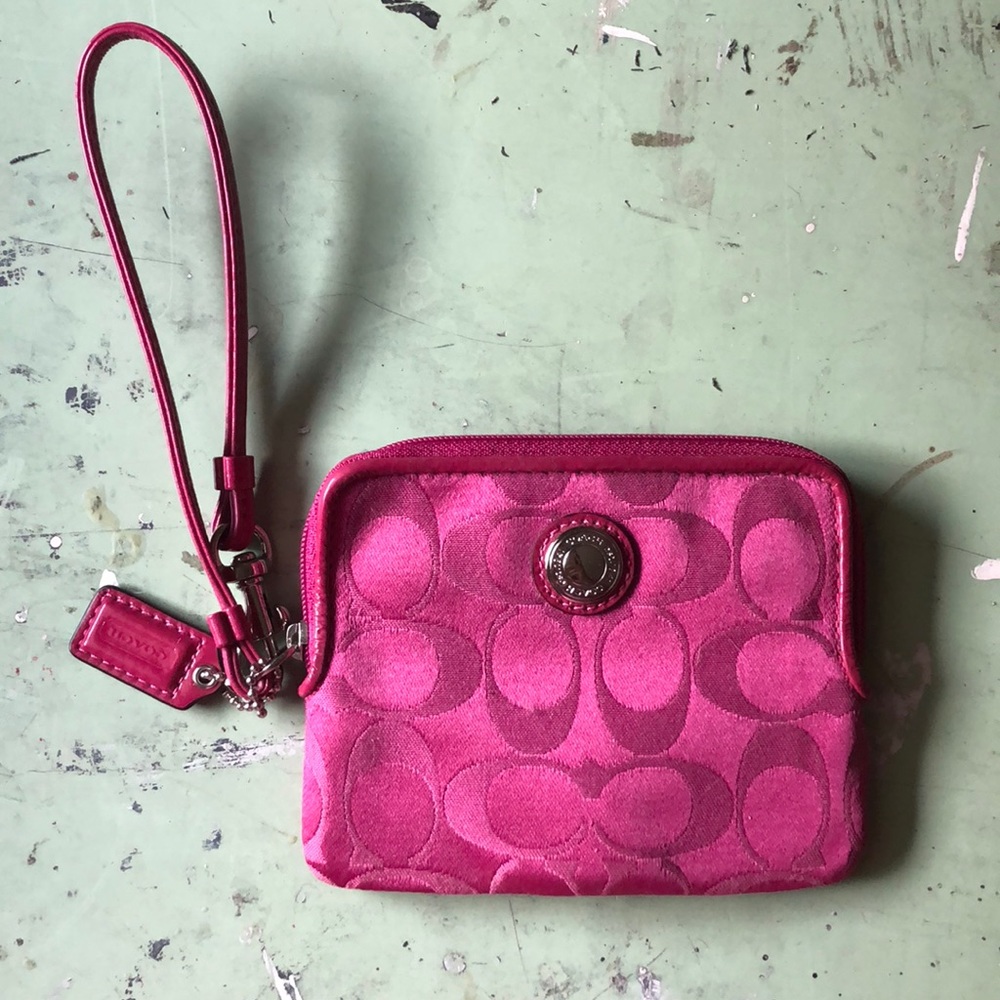Coach pink wristlet